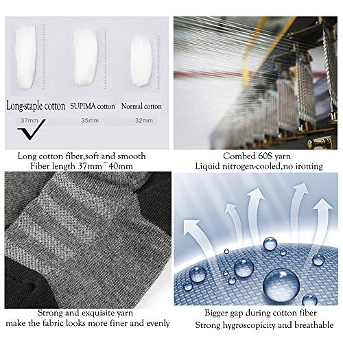 M&Z Mens Low Cut No Show Casual Mesh Cotton Non-Slip Socks 6PackSize S : US Shoe Size 5-8