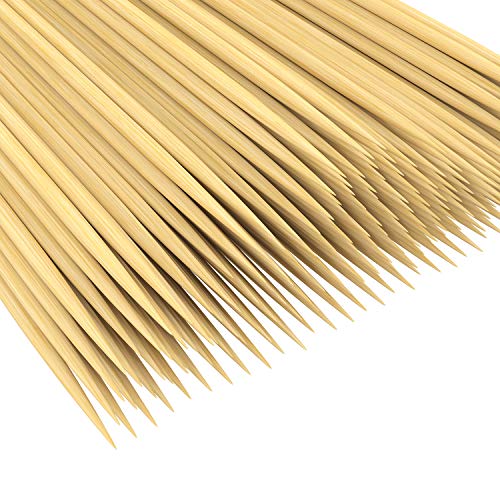 CandyHome Natural Bamboo Skewers for Shish Kabob, BBQ, Appetizer, Vegetables, Cheese, Fruit, Corn and More Food, 8 inch 200 Pcs