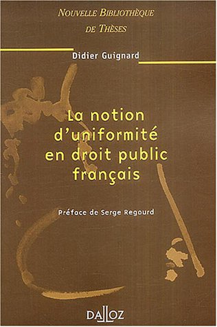La  notion d'uniformité en droit public français
