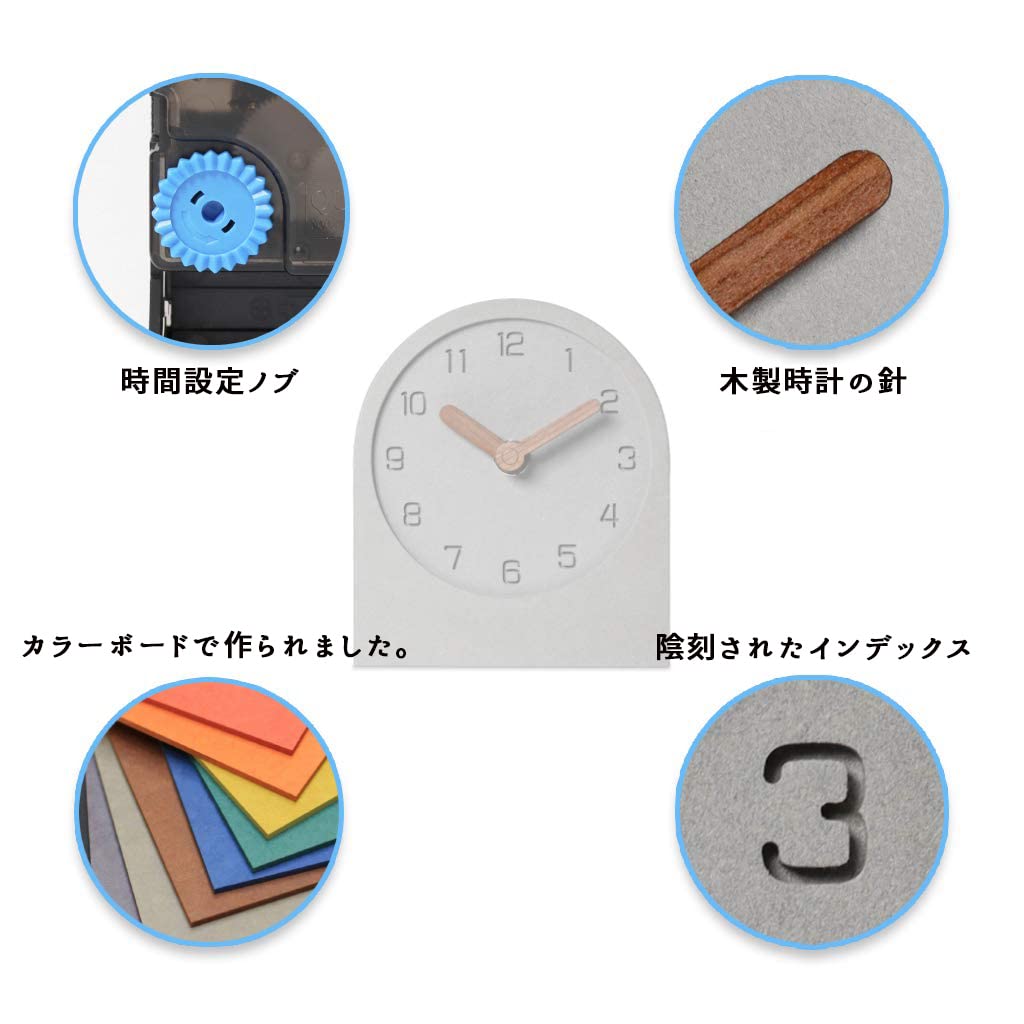 mooqs Mooqs Desk Clock, Wooden Analog, Silent, Silent, Movement, Mini Size, AA Battery Operated, Simple, Handmade, Stylish, Interior, Small, Cute, Art, Room, Bedroom, Office, Study Room, Room