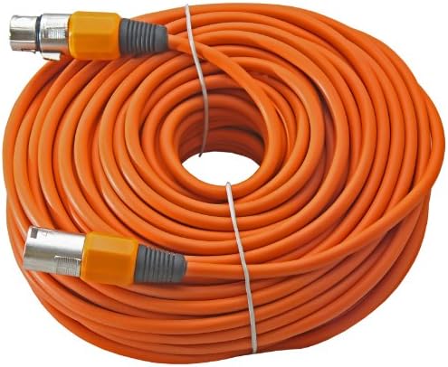 Yovus XLR Male to Female 3pin Mic Microphone Lo-z Extension Cable Cord (100 Foot Feet ft, Orange)