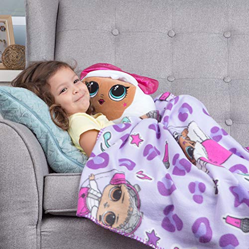 Franco Kids Bedding Throw and Hugger Pillow Set, 40" x 50", LOL