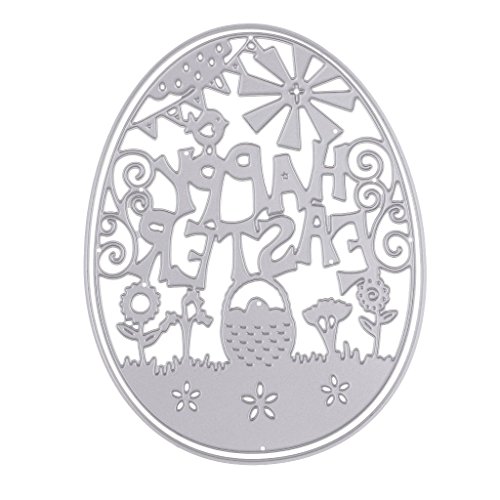 Easter Eggs Cutting Dies Stencil DIY Scrapbooking Photo Album Decor, Easter Greeting Card DIY Craft Die-cuts Stencils