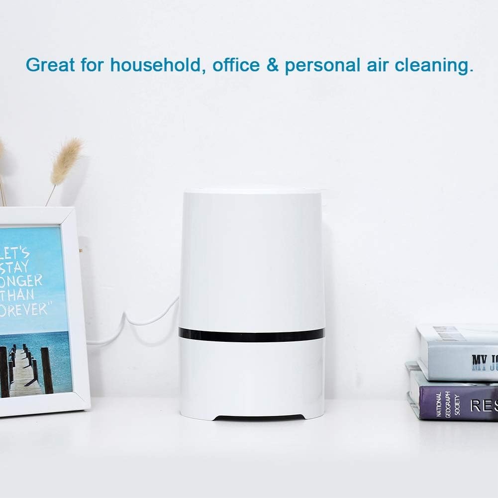 Jacksking USB Air Purifier, Hepa and Active Carbon Filters Odor Allergies Eliminator for Home Office, Remove Dust/Odor/Bacteria/Static Electricity