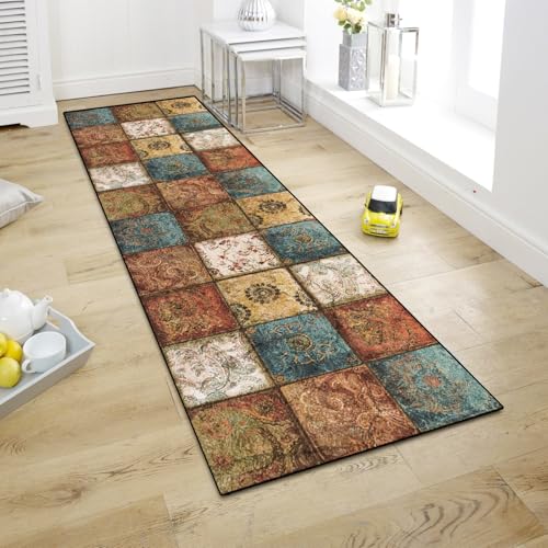 WTHYGB Teppich Läufer Flur, Küchenläufer 60x300cm rutschfest Waschbar