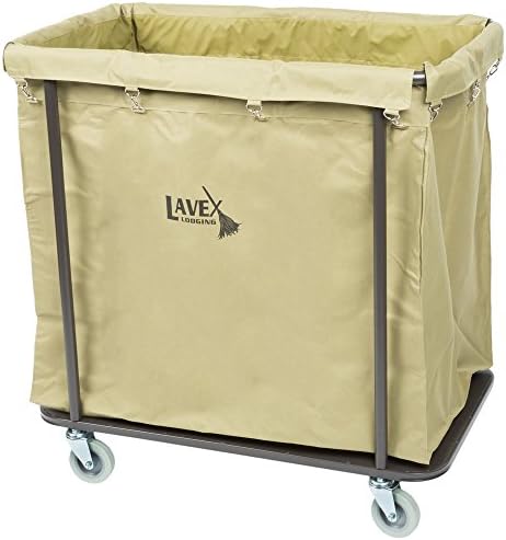 Commercial 14 Bushel Metal Frame Laundry / Trash Cart with Canvas Bag
