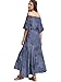 Milumia Women's Boho Off The Shoulder Swing Maxi Dress Navy Blue Large