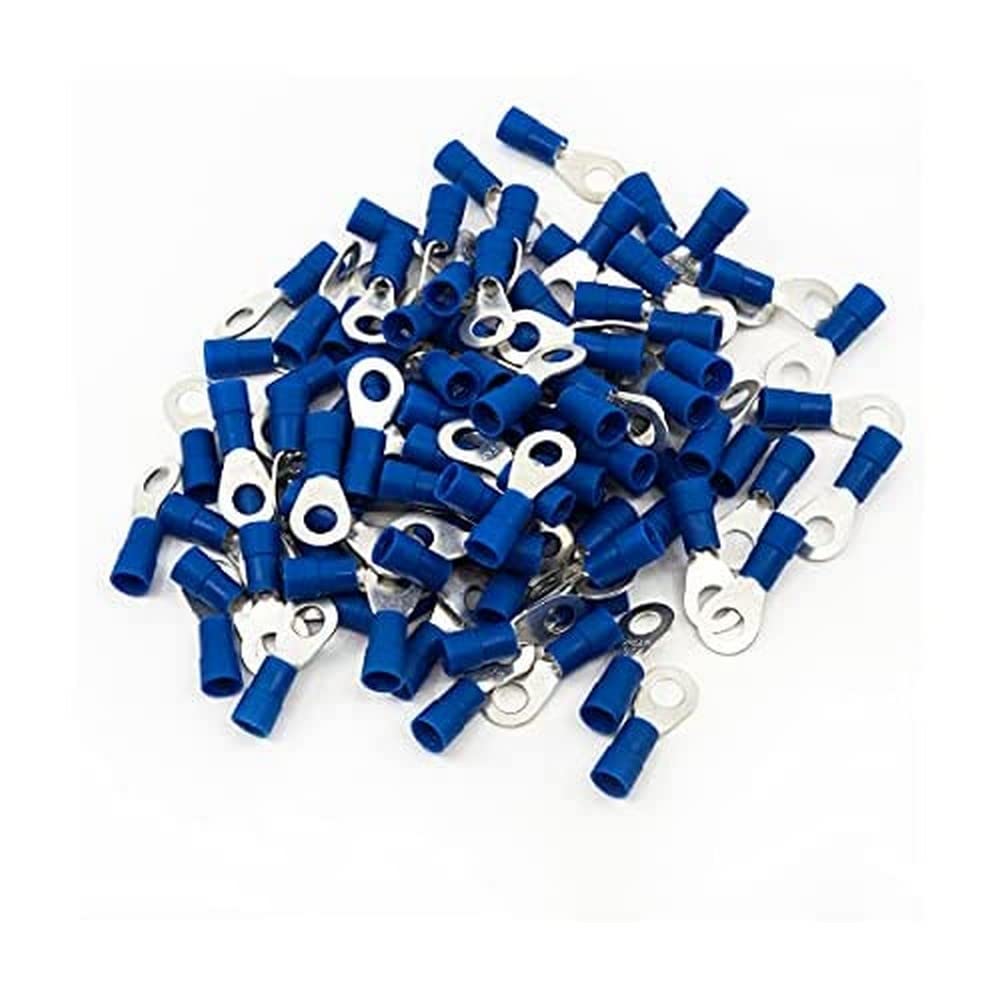 ERKO Professional Insulated Ring terminals for M12 Screws and Wire Size of 1.5 ÷ 2.5 mm² 100 pieces, with Polyamide Insulation, Manufactured According to DIN 46234. Silver — image 1