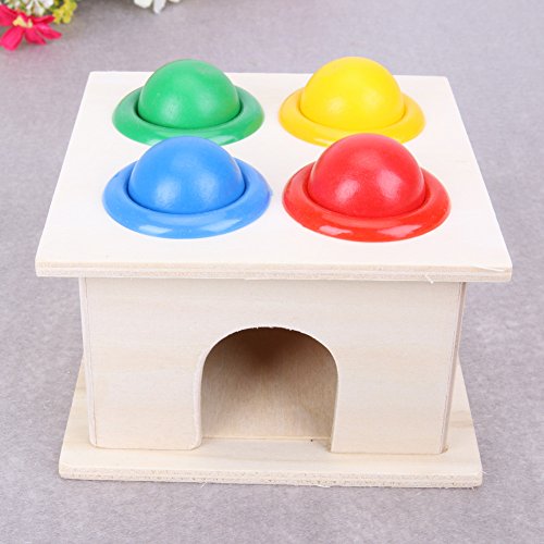 image for Awakingdemi Wooden Knock Ball Hammer, Multicolor Small Hit Ball Toys W