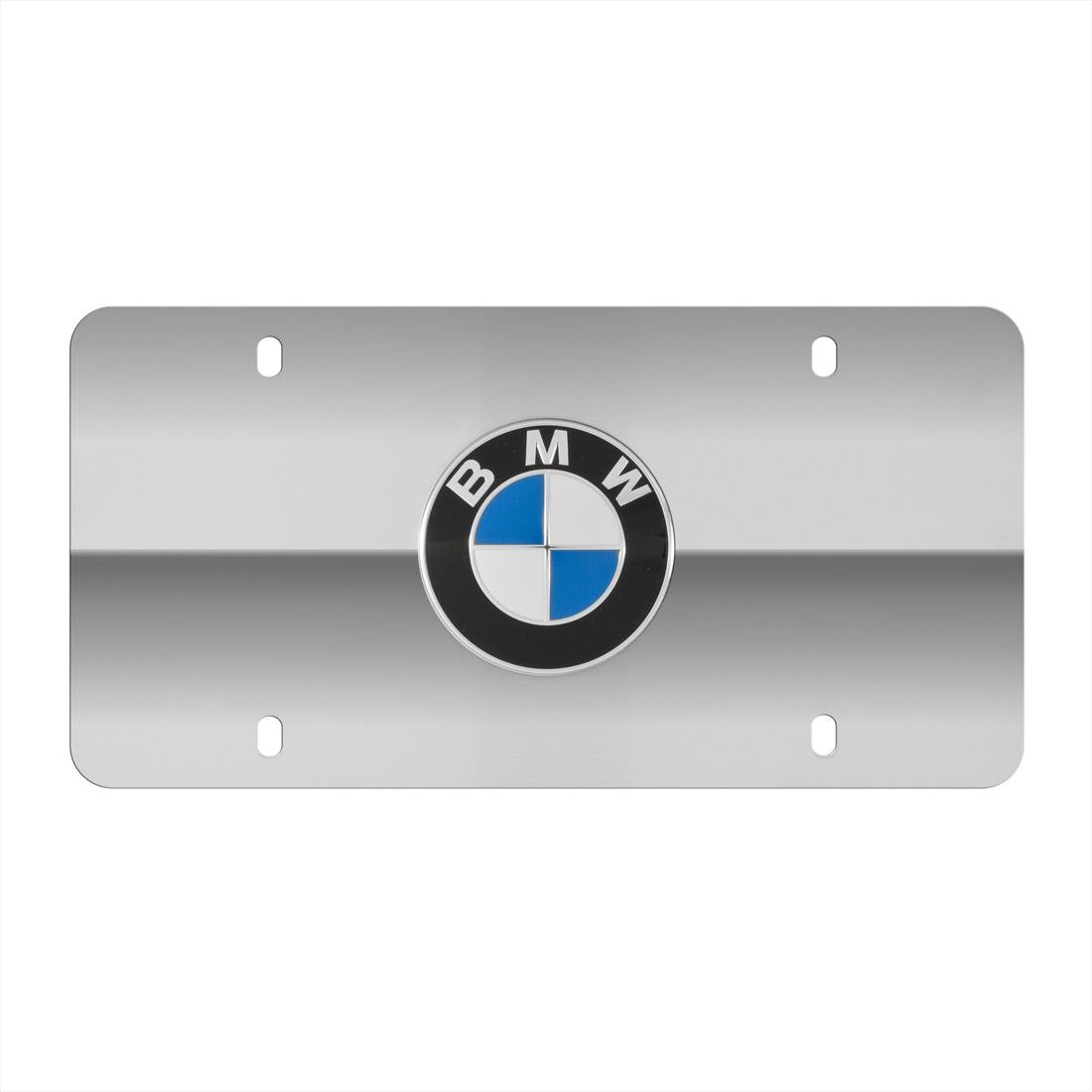 BMW License Marque Plate with BMW Logo Polished silver