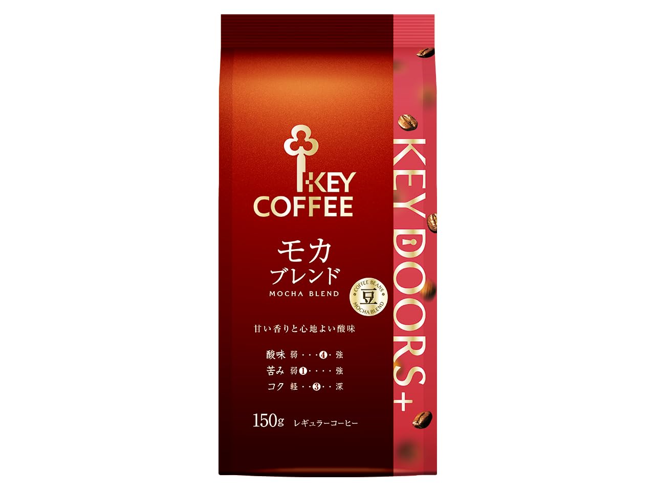 キーコーヒー KEY DOORS+ モカブレンド 豆 (LP) 150g商品画像