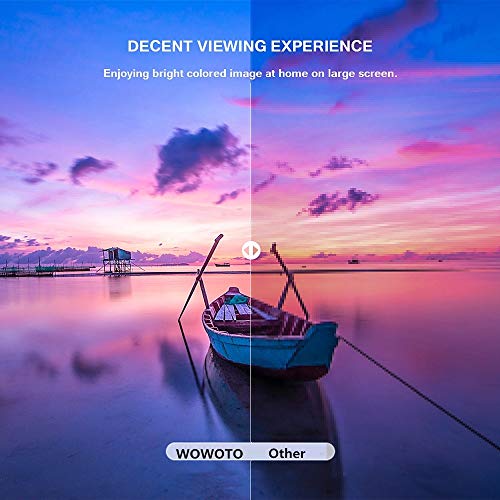 WOWOTO H10 Video Projector Smart Android 6.0 2GB RAM/8GB ROM 3D DLP Projector Support 4K 1080P with Keystone Correction HDMI WiFi Bluetooth Portable Projector with Carrying Case