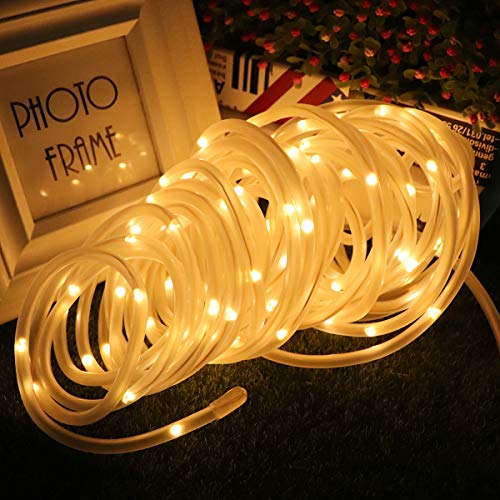 Solar Rope Led string lights 33ft 100LED Solar Powered Fairy Lights waterproof Decoration for Xmas,home,gardens,and parties.