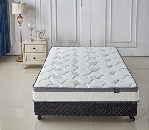 Memory Foam Spring Mattress Cool Gel Infused 9 Inch Plush Double Layered (Twin)