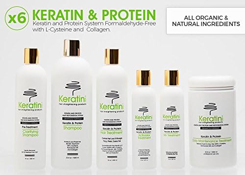 Deluxe Keratin Hair-Straightening Formaldehyde-Free w/ L-Cysteine Treatment 6-Piece Set
