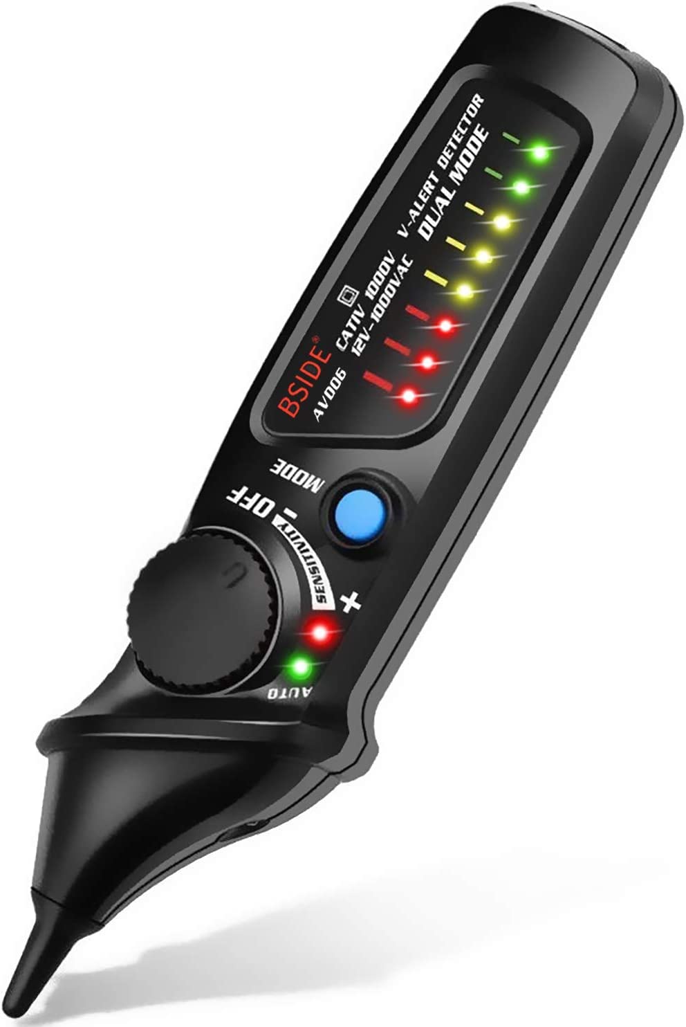 Voltage Tester Non Contact AC Circuit Voltage Detector Pen High Sensitivity of 12V~1000V/48-1000V Electrical Testers with LED Flashlight, Alarm Mode & Live/Null Wire Judgment -FraFong Black