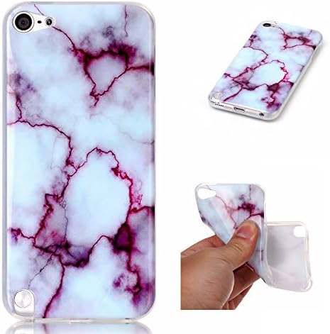 Fuzzy Green Limited Touch 5/6 Case Ultra-Thin Marble Rock Stone Texture Pattern Flexible Soft TPU Rubber Silicone Cover For iPod Touch 5/6 -Red