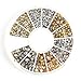 enForten 500Pcs 1.2mm/2mm/3mm Mini Gold And Silver Round Stud Rhinestone Nail Art Decoration w/box