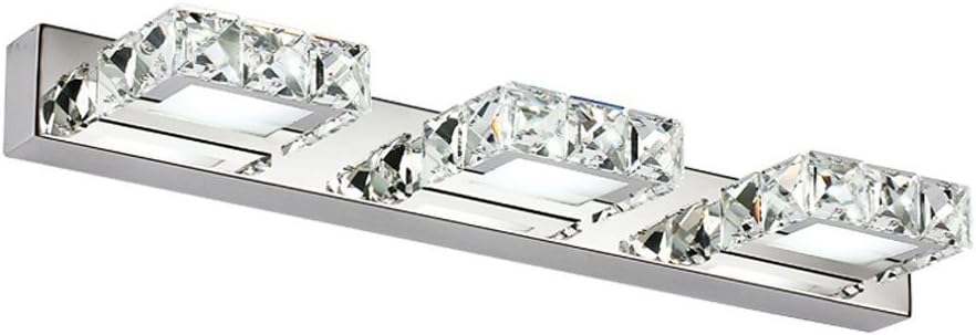 Silvery Crystal Mirror Front lamp Warm White LED Vanity Bathroom Light - Battaa C1803 (2018 New Design) Simple Make-Up Wall Light Wall Sconce Mirror Light Picture Front Lamp with Switch 3 Lights