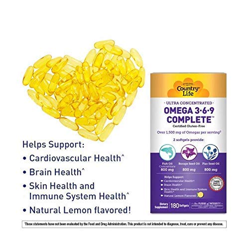 Country Life Ultra Concentrated Omega 369, 180Softgels Pricepulse