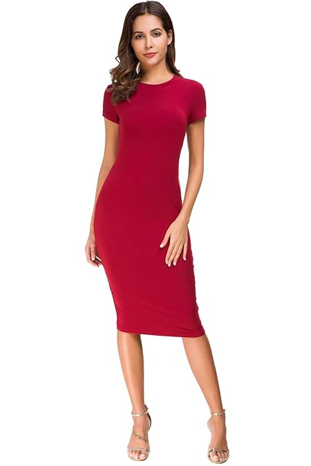 Buy Acacia Flowers Women's Knitting Sexy Casual Short Sleeve Bodycon