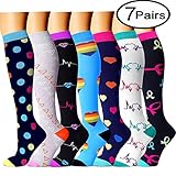 CHARMKING Compression Socks for Women & Men 7/8 Pairs 15-20 mmHg is Best Graduated Athletic Running Flight Travel Nurses Pregnant - Boost Performance Blood Circulation & Recovery