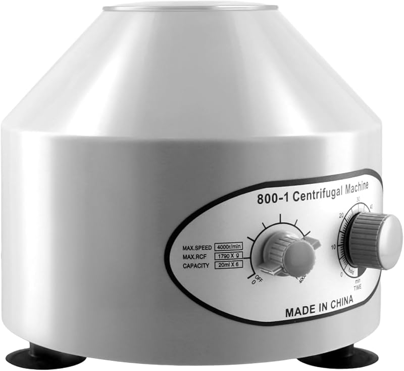 QWORK Compact Lab Centrifuge 6 x 20ml Tubes 4000rpm 60min Timer Portable