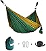 Cutequeen Trading Single Nest Parachute Nylon Fabric Hammock with Tree Straps;Color: Dark Green/Olive
