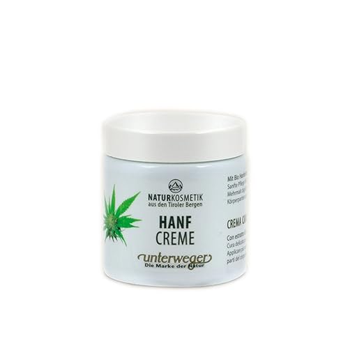 Unterweger HANF CREME für anspruchsvolle und empfindliche Haut 100 ml – NATURKOSMETIK mit reinem Hanföl aus biologischem Anbau