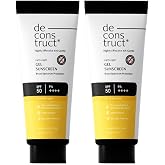 Deconstruct Face Gel Sunscreen SPF 50 + and PA+++ | Gel based sunscreen for oily, combination, acne prone &amp; normal skin| Broad spectrum sunscreen, No White Cast, Lightweight - 50g each, pack of 2