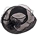 IL Caldo Women's Sun Hat Fascinator Flowers Wide Brim Gauze Hat Headdress,Black