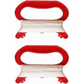 SquEqu 2 Pack Kite String Winder 100 Meter 40 inch Cord with D Shape Handle Kite Spool Winding Reel Grip Line Board Handle for Diamond Kites Triangle Delta Kites Flying Outdoor Activities Sports