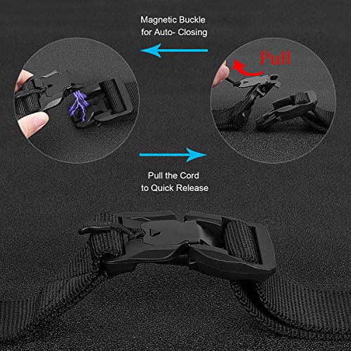 Tactical Belt with Magnetic Quick-Release Buckle Military Style Nylon Webbing Riggers Belt for Men by WHIPPY Black Small