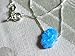 Blue Opal Hamsa Necklace and 925 Silver Chain