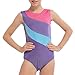 :DAXIANG One-Piece Gymnastics Leotard For Little Girl Rainbow Stripes Danskin Unitards Ballet Tutu, Purple/2-15 Years, size 130