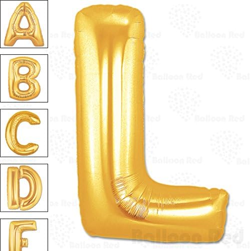 40 Inch Giant Jumbo Helium Foil Mylar Balloons for Party Decorations (Premium Quality), Matte Gold, Letter L
