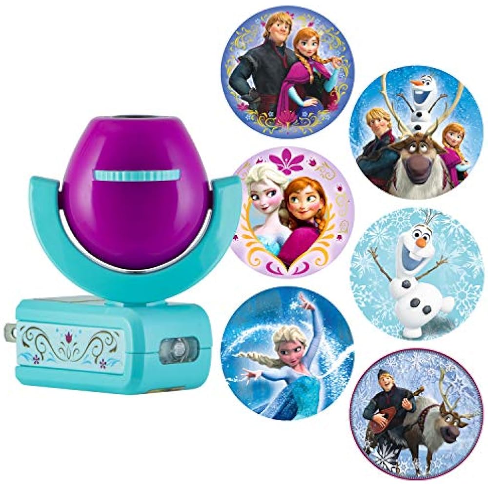 Projector Night Light Disney Frozen Bed Room Kid 6 LED Plug Baby Sleep