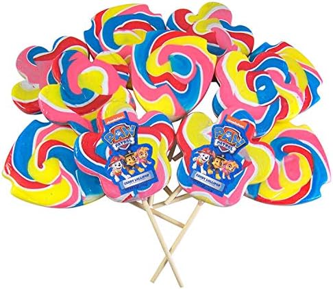 Paw Patrol Giant Swirl Lollipops, 4 Inches, Pack of 12