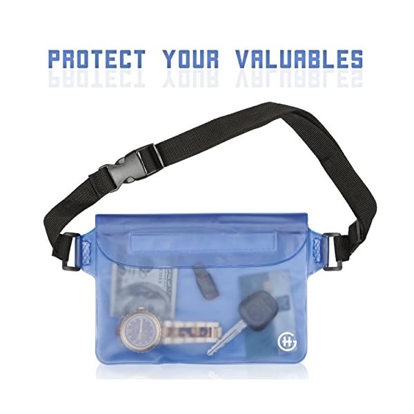 Waterproof-Waist-Pouch-by-Hydro-Gizmos-Large-Travel-Bag-with-Adjustable-Long-Waist-Strap-Buckle-Transparent-Blue-3-Zipper-Design–Lightweight-PVC-Touch-Screen-Sensitive-Keeps-Everything-Dry Waterproof-Waist-Pouch-by-Hydro-Gizmos-Large-Travel-Bag-with-Adjustable-Long-Waist-Strap-Buckle-Transparent-Blue-3-Zipper-Design–Lightweight-PVC-Touch-Screen-Sensitive-Keeps-Everything-Dry