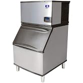 Manitowoc ID-0302A_B-400 310 Lb Air-Cooled Full Cube Ice Machine w/ Storage Bin