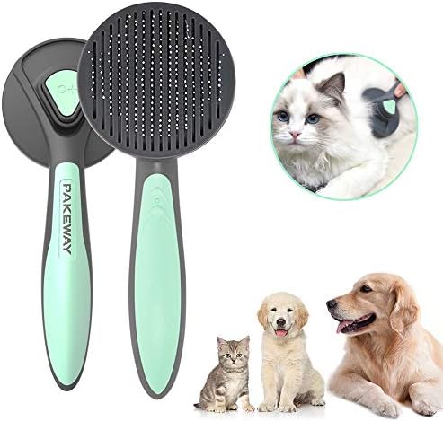 Caseeto 犬用ブラシ 猫用 ブラシ ペット 猫 くし 犬用の櫛 ペット毛取りコーム 換毛期中毛 長毛 グルーミング マッサージ お手入れ 舞う毛予防 毛玉取り トリミング 毛球症対策 全猫種 全犬種 グリーン