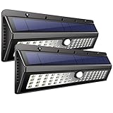 Solar Silvering Motion Sensor Lights, 62 LED Solar Security Lights Outdoor Wireless Waterproof Lights, Wall Night Lights for Home, Driveway, Patio, Deck, Yard, Garden, Wide Angle Design (2-Pack)