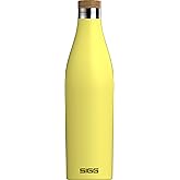 Sigg - Insulated Water Bottle - Meridian Ultra Lemon - Leakproof & Extra-Slim - BPA Free - Plastic Free - 18/8 Stainless Steel - Double Walled - Bamboo Screw Top - Yellow - 17 Oz