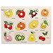VolksRose 12 Pcs Wooden Matching Pegged Puzzles - Fruit - Creative Wood Educational Shape and Color Puzzle - Perfect Christmas Gift for Your Kids