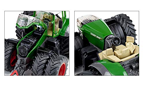 siku 3289, Fendt 1042 Vario Traktor mit Doppelbereifung, 1:32, Metall/Kunststoff, Grün, Abnehmbare Fahrerkabine, Front… – Bild 4