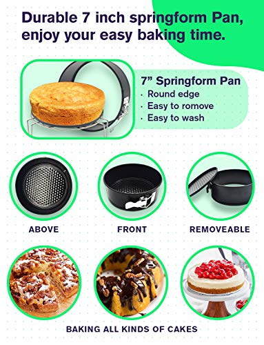 7 PCS Stackable Accessories for Instapot Set - Vegetable Steamer Basket, Egg Bites Molds, Springform Pan, Egg Steamer Rack and Anti-scald Gloves, Fit 5/6 / 8 qt Instapot and Pressure Cooker