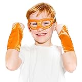 Orange Superhero Eye Mask and Powerbands - Kids