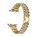 Crystal Rhinestone Diamond Watch Band Luxury Stainless Steel Bracelet Strap Watch Bands for Apple Watch series 1 series 2 series 3 (38mm Gold)