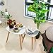 Yaheetech White Gloss Wood Nesting Tables Living Room Sofa Side End Table Set of 2