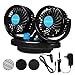 EXCOUP Oscillating Fan for Car with 12V Adapter for Household, Fan for Truck Car 2 Adjustable Speed 360° Rotatable Low Noise